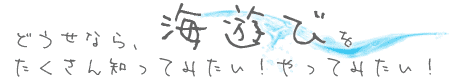 どうせなら、海遊びをたくさん知ってみたい！やってみたい！